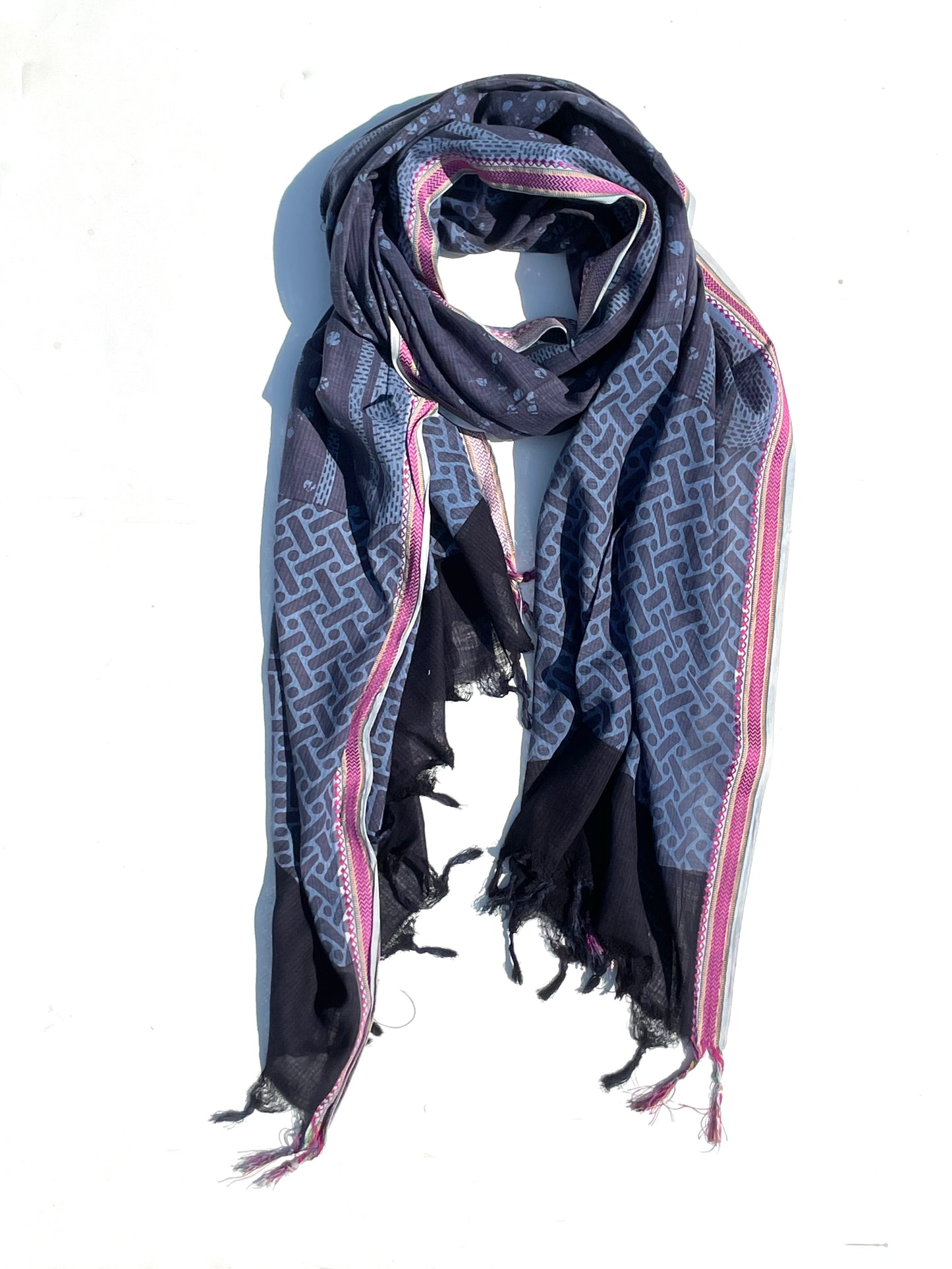 Mya Indigo Organic cotton shawl