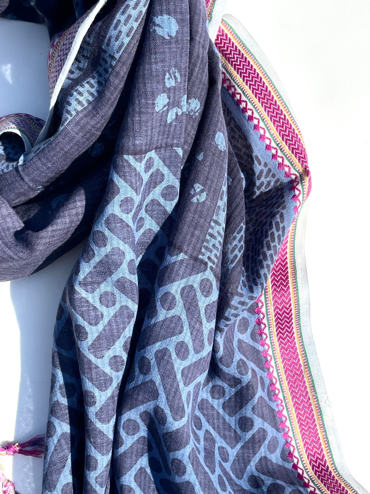 Mya Indigo Organic cotton shawl