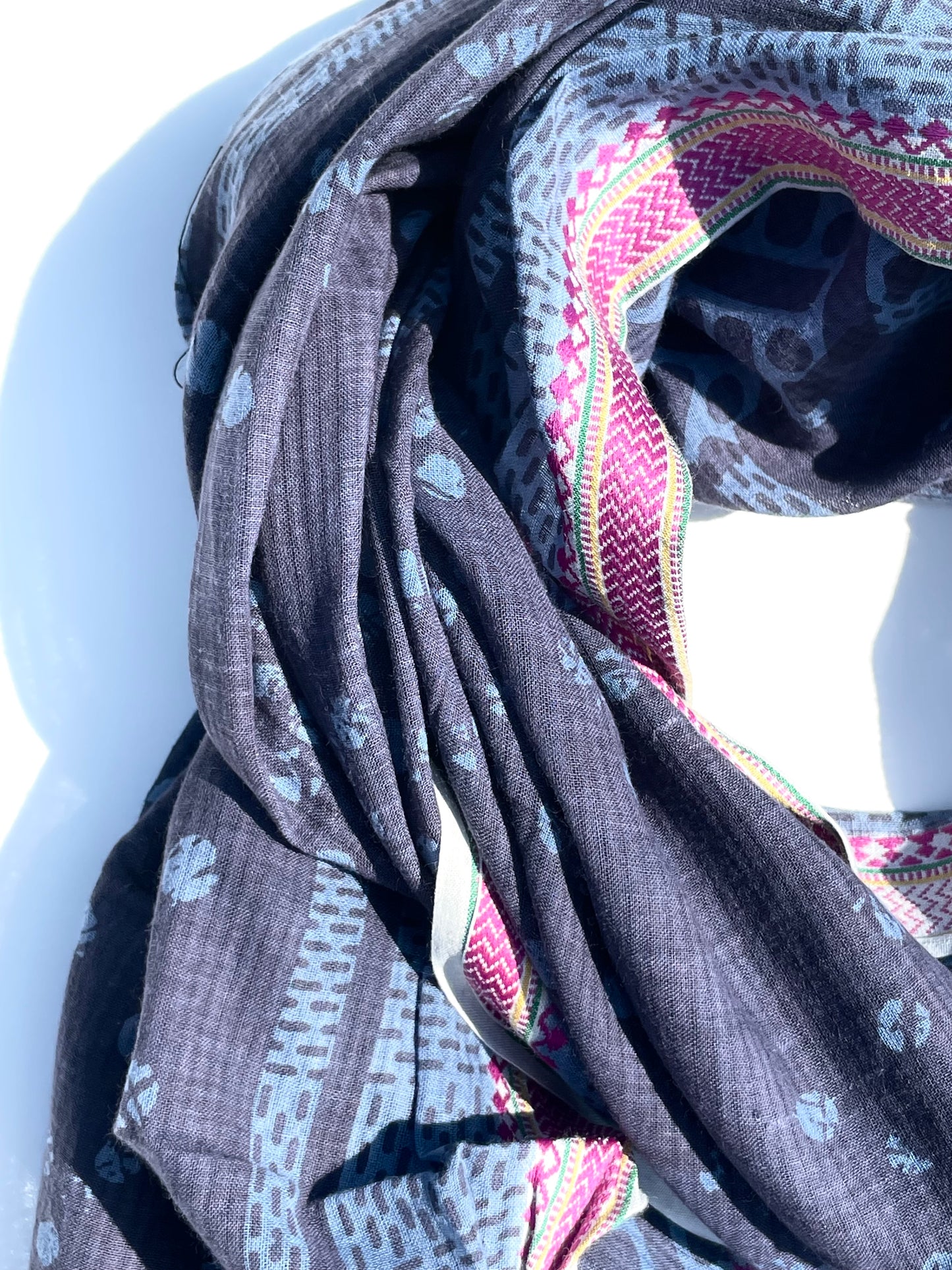 Mya Indigo Organic cotton shawl